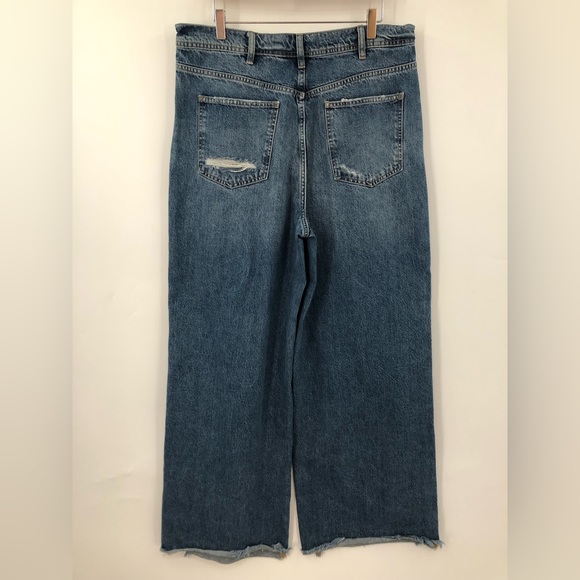 Free People 31x32 Ollie Extreme Wide Leg Jeans we the free busted knee 0401 - Picture 10 of 13